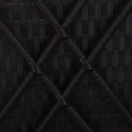 Sun Lounger with Cushion Poly Rattan Black