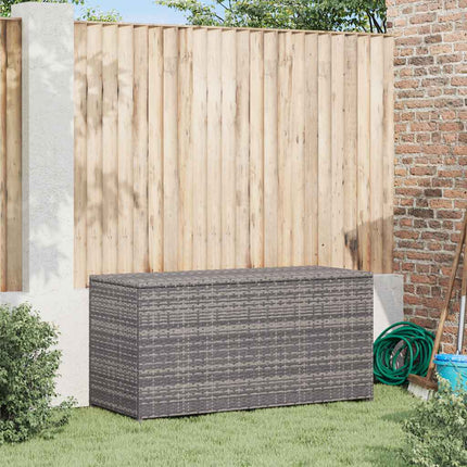 Patio Storage Box Gray 47.2"x19.7"x23.6" Poly Rattan
