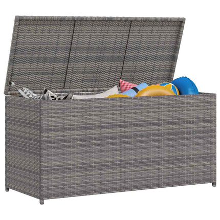 Patio Storage Box Gray 47.2"x19.7"x23.6" Poly Rattan