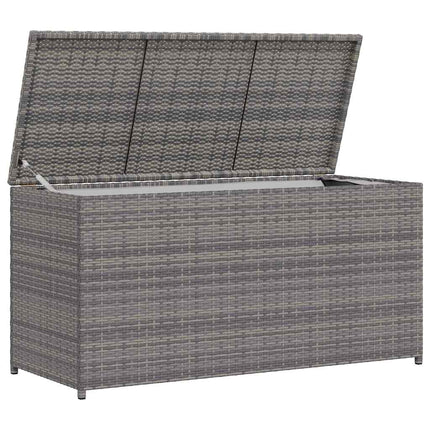 Patio Storage Box Gray 47.2"x19.7"x23.6" Poly Rattan