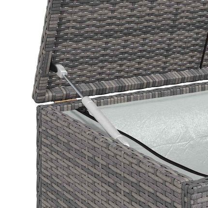 Patio Storage Box Gray 47.2"x19.7"x23.6" Poly Rattan