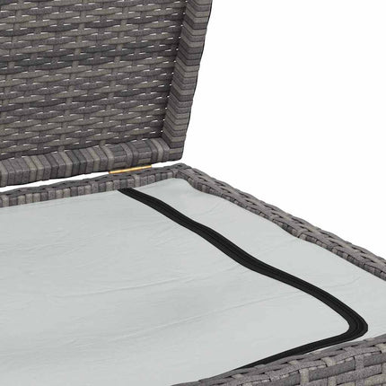 Patio Storage Box Gray 47.2"x19.7"x23.6" Poly Rattan
