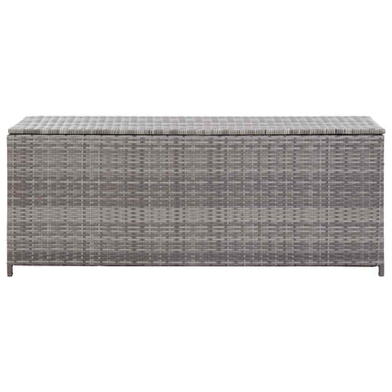 Patio Storage Box Gray 59.1"x19.7"x23.6" Poly Rattan