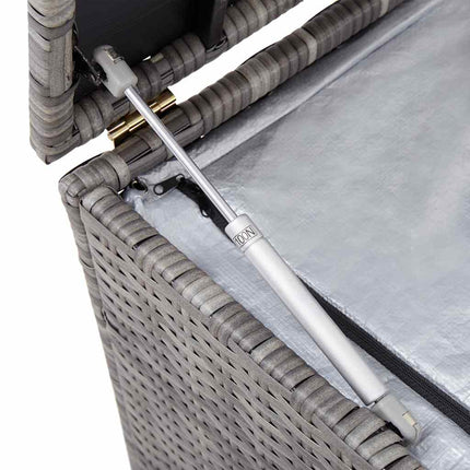 Patio Storage Box Gray 59.1"x19.7"x23.6" Poly Rattan