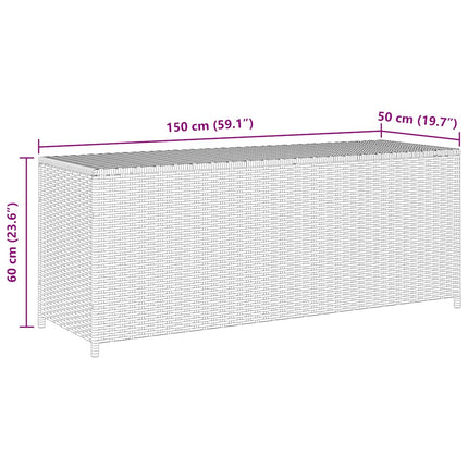Patio Storage Box Gray 59.1"x19.7"x23.6" Poly Rattan