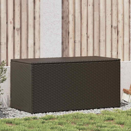 Patio Storage Box Poly Rattan 39.3"x19.6"x19.6" Brown