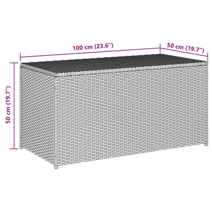 Patio Storage Box Poly Rattan 39.4"x19.7"x19.7" Gray