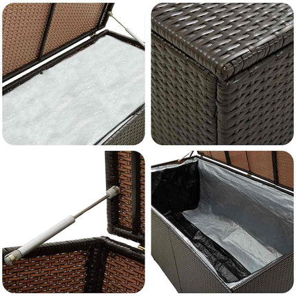 Patio Storage Box Poly Rattan 78.7"x19.6"x23.6" Brown