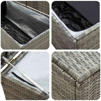 Patio Storage Box Poly Rattan 78.7"x19.6"x23.6" Gray