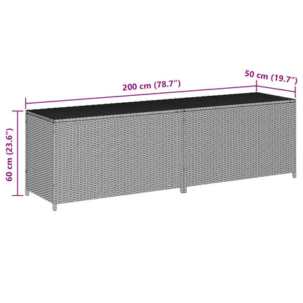 Patio Storage Box Poly Rattan 78.7"x19.6"x23.6" Gray