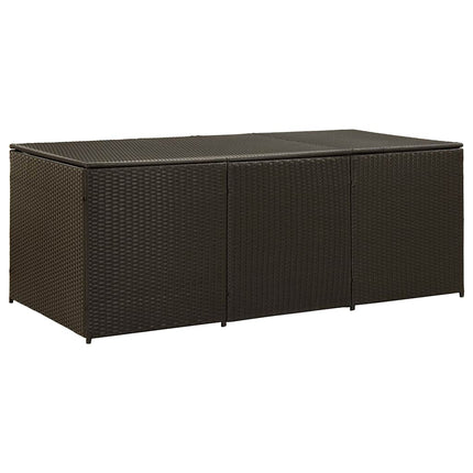 Patio Storage Box Poly Rattan 70.9"x35.4"x27.6" Brown