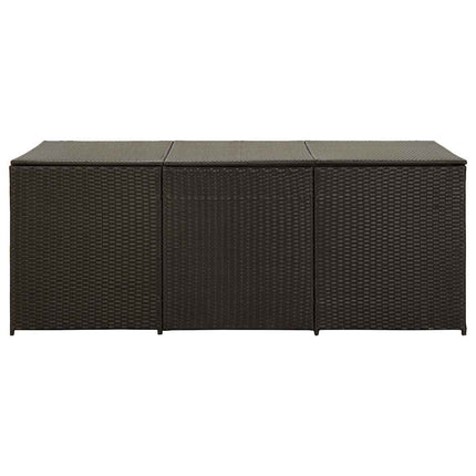 Patio Storage Box Poly Rattan 70.9"x35.4"x27.6" Brown