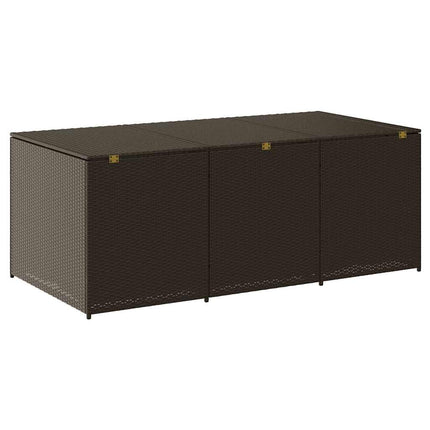 Patio Storage Box Poly Rattan 70.9"x35.4"x27.6" Brown