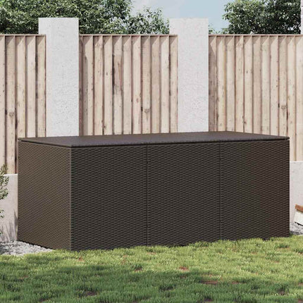 Patio Storage Box Poly Rattan 70.9"x35.4"x27.6" Brown