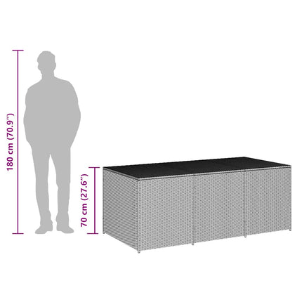 Patio Storage Box Poly Rattan 70.9"x35.4"x27.6" Gray