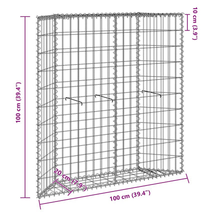 Trapezium Gabion Raised Bed Galvanized Steel 39.4"x7.9"x39.4