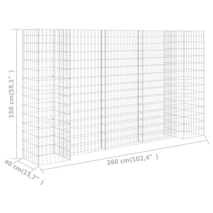 H-Shaped Gabion Planter Steel Wire 102.4"x15.7"x59.1