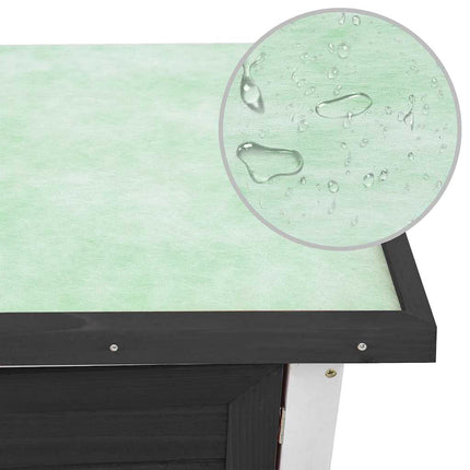Outdoor Rabbit Hutch 1 Door Gray Wood