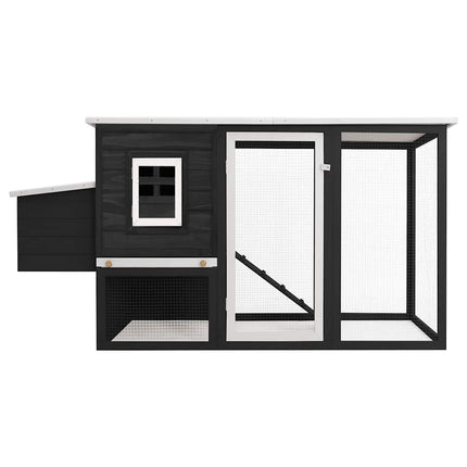 Outdoor Chicken Cage Hen House with 1 Egg Cage Gray Wood