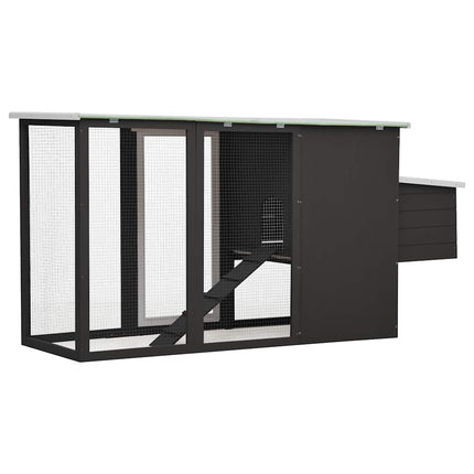 Outdoor Chicken Cage Hen House with 1 Egg Cage Gray Wood
