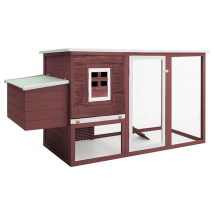 Outdoor Chicken Cage Hen House with 1 Egg Cage Brown Wood