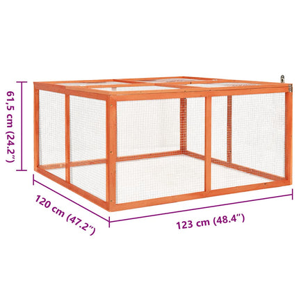 Rabbit Hutch 48.8"x47.2"x23.6" Solid Firwood