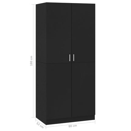 Wardrobe Black 31.5"x20.5"x70.9" Engineered Wood