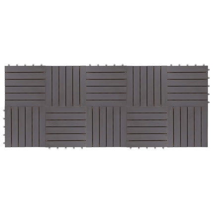 Decking Tile 10 pcs Grey 11.81 x 11.81 in Acacia Hardwood