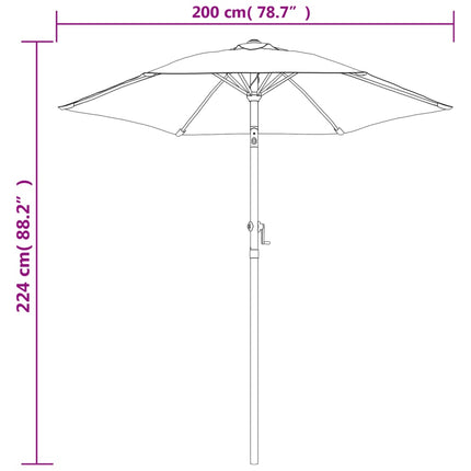 Garden Parasol Black 78.7"x88.2" Aluminum