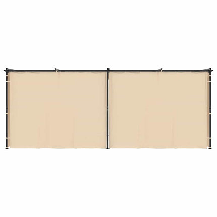 Gazebo with Curtains 9.8'x19.7'Cream Steel