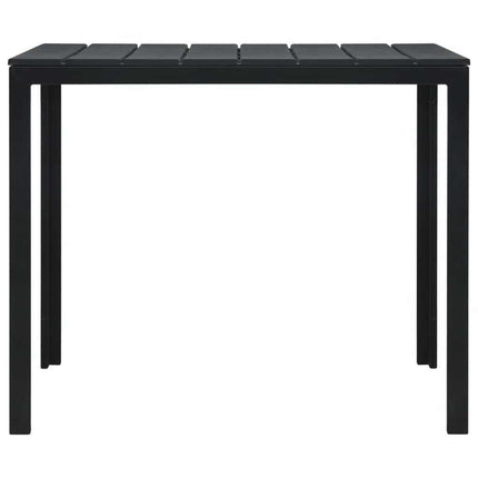 Coffee Table Black 30.7"x30.7"x29.1" HDPE Wood Look