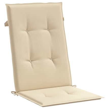 Garden Highback Chair Cushions 4 pcs Beige 47.2"x19.7"x1.2" Fabric