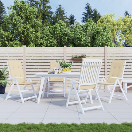 Garden Highback Chair Cushions 4 pcs Beige 47.2"x19.7"x1.2" Fabric