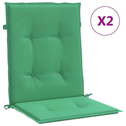 Garden Lowback Chair Cushions 2 pcs Green 39.4"x19.7"x1.2" Oxford Fabric