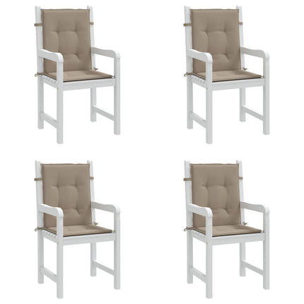 Garden Lowback Chair Cushions 4 pcs Taupe 39.4"x19.7"x1.2" Oxford Fabric