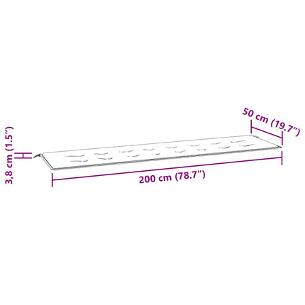Garden Bench Cushion Black 78.7"x19.7"x1.6" Oxford Fabric