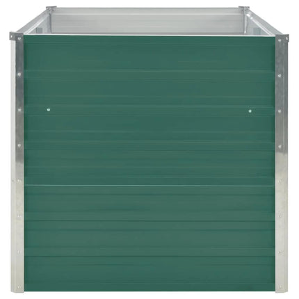 Raised Garden Bed 63"x31.5"x30.3" Galvanized Steel Green