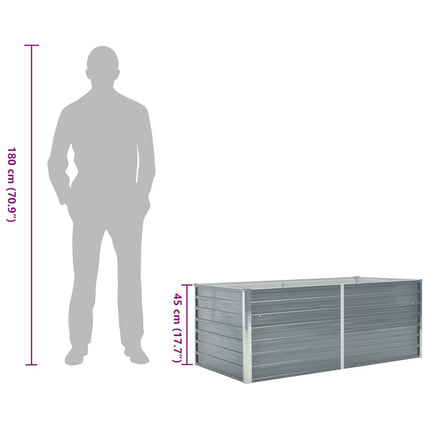 Raised Garden Bed 63"x31.5"x17.7" Galvanized Steel Gray