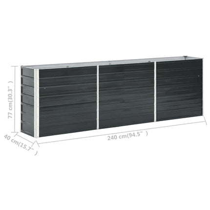 Garden Raised Bed Galvanized Steel 94.5"x15.7"x30.3" Anthracite