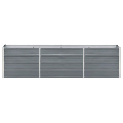 Garden Raised Bed Galvanized Steel 94.5"x15.7"x17.7" Gray