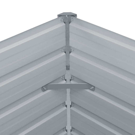 Garden Raised Bed Galvanized Steel 94.5"x15.7"x17.7" Gray