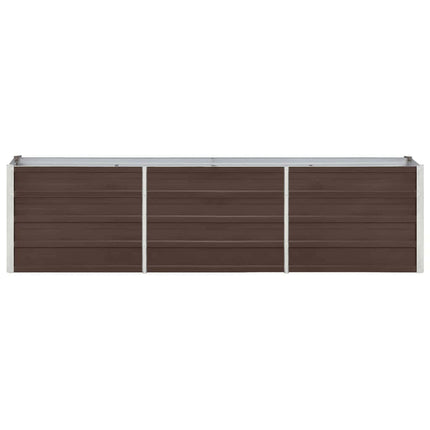 Garden Raised Bed Galvanized Steel 94.5"x15.7"x17.7" Brown