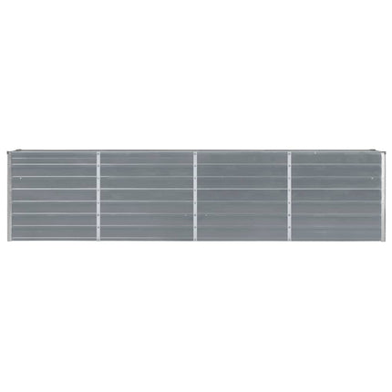 Raised Garden Bed 126"x15.7"x30.3" Galvanized Steel Gray