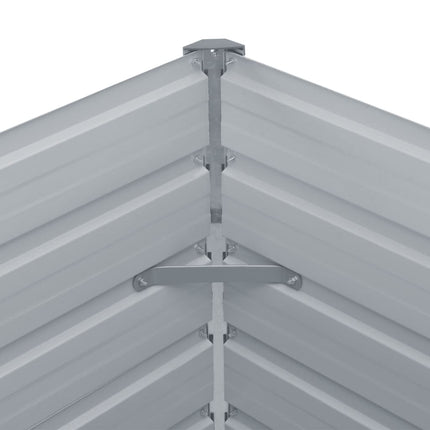 Raised Garden Bed 126"x15.7"x30.3" Galvanized Steel Gray