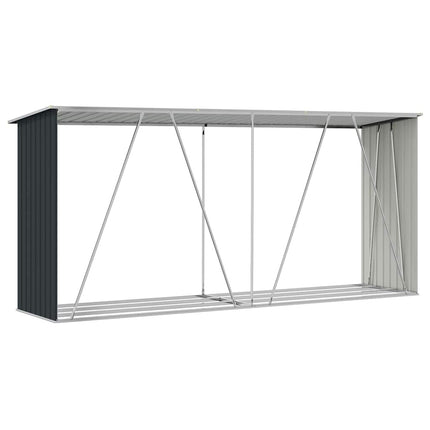 Garden Log Storage Shed Galvanized Steel 129.9"x33.1"x59.8" Anthracite
