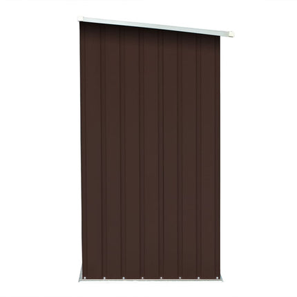 Garden Log Storage Shed Galvanized Steel 64.2"x32.7"x60.6" Brown
