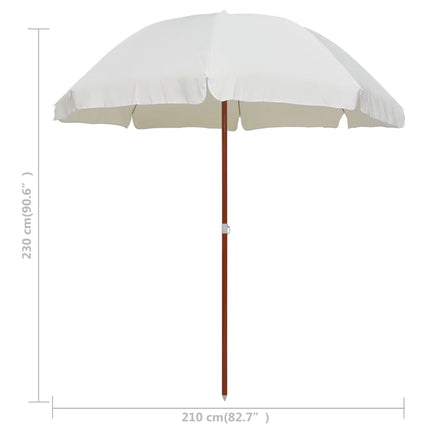 Garden Parasol Sand Polyester, Steel Large UV-resistant materials