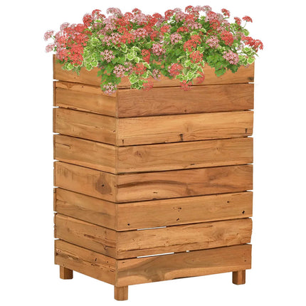 Raised Bed 19.7"x15.7"x28.3" Recycled Teak Wood and Steel