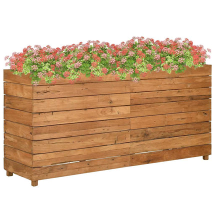 Raised Bed 59.1"x15.7"x28.3" Recycled Teak Wood and Steel