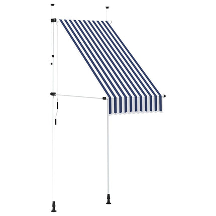 Manual Retractable Awning 39.4" Blue and White Stripes